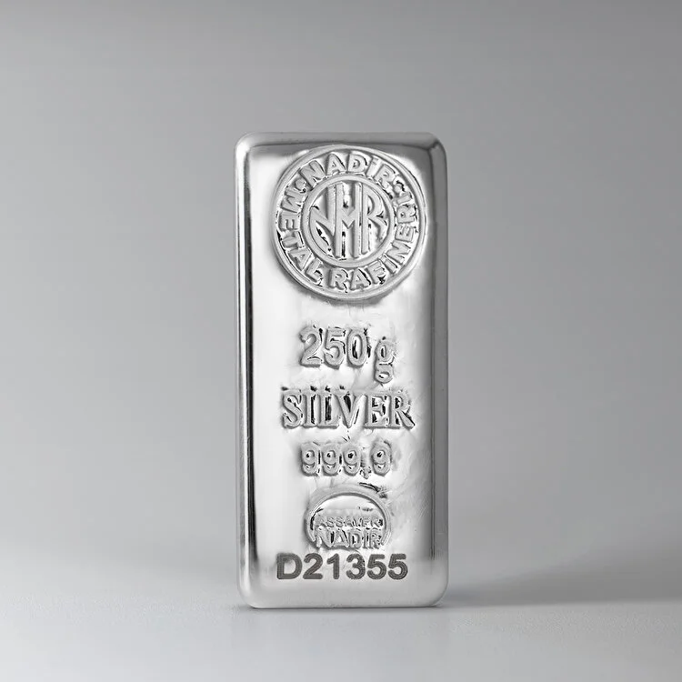 شمش نقره ۲۵۰ گرمی Nadir ترکیه با عیار ۹۹۹.۹